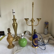 Job lot Of 5 Table Lamps Brass / Ceramic All Working 
