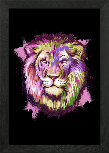 Colorful lion painting - lion,