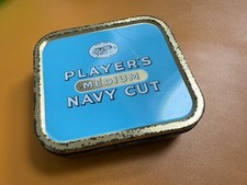 Players Medium Navy Cut  2-oz Tobacco Tin  Box Vintage