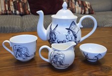 Whittards Mad Hatter Tea Party Teapot Sugar Bowl Milk Cup Alice In Wonderland