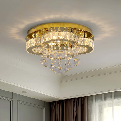 Crystal led ceiling light gold - led,