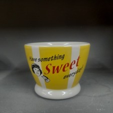 Retro Fifties Style Sugar Bowl Yellow & White American Diner Style By Make