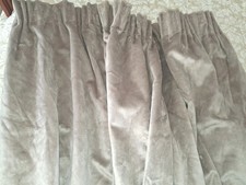 Curtains Pair Paoletti Beige Velvet Velour 65" Length & 88" Wide Each
