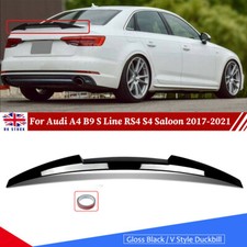 REAR TRUNK BOOT SPOILER WING LIP FOR AUDI A4 B9 S LINE 8W S4 2017+ GLOSSY BLACK