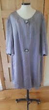 Stunning 1950's/60's Vintage Evening Coat Knee Length Purple Satin Coat UK14