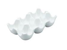 White Ceramic 6 Chicken Eggs