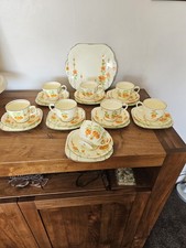 Vintage Radfords Crown China Art Deco 25 Piece Te Set