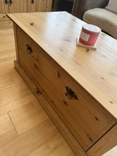 Rustic Solid Pine Coffee Table with Storage Drawers & Hidden Tilting Compartment
