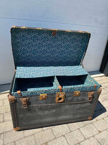 Vintage steamer trunk wardrobe - vintage,