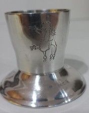 POODLE ETCHED EPNS VINTAGE EGG