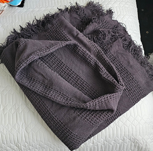 100 cotton waffle throw - cotton,