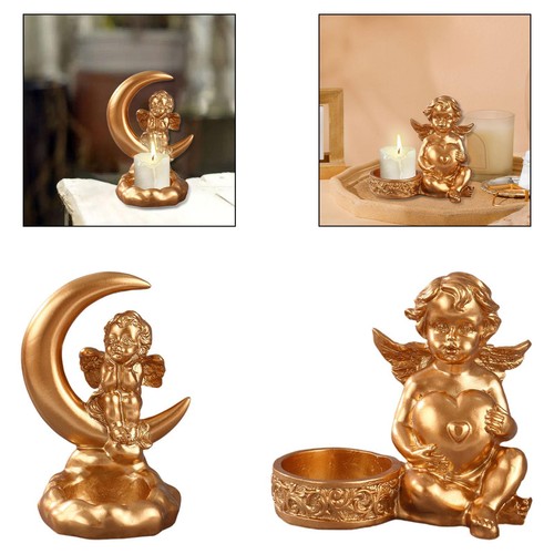 Angel statue tea - tea, candle