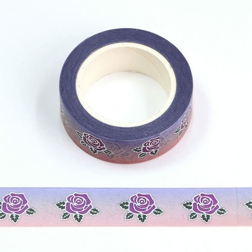 Silver foil purple rose - &,
