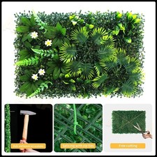60x40cm Artificial Plant Wall Mat Fence Greenery Panel Decor Foliage Hedge Grass