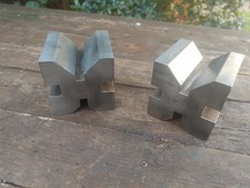 Two Engineering Tools Lathe V  blocks Lathe tools . 2 1/2 inches sq  1.5 kg each