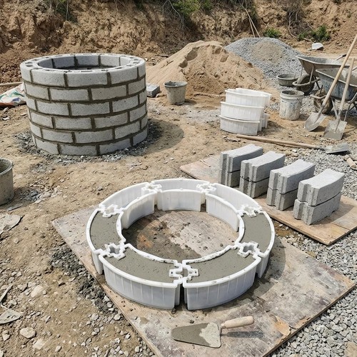 Concrete brick casting - concrete, frame