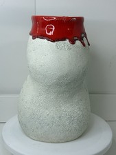 Really Unique Fat Lava White And Red vase