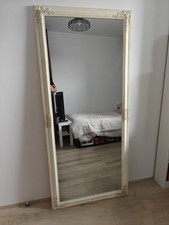 Large Antique White Cream Shabby Chic French Leaner Dress Floor Wall Mirror 