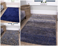 Navy Shaggy Rugs | Modern Non Shed Shaggy Rug | Blue Shag Pile Mat | Carpet Mats