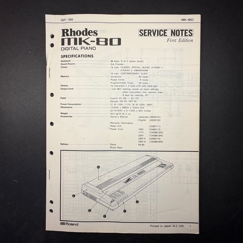Vintage rhodes digital - rhodes, mk-80