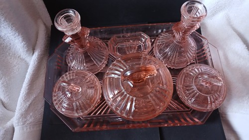 Vintage art deco pink - pink, glass