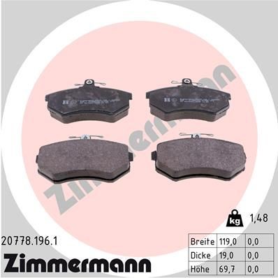 20778 196 brake pad set - 20778.196.1,