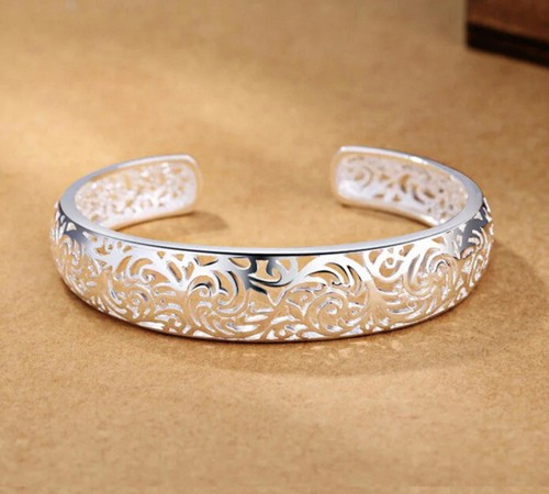 Women silver bangle - silver,