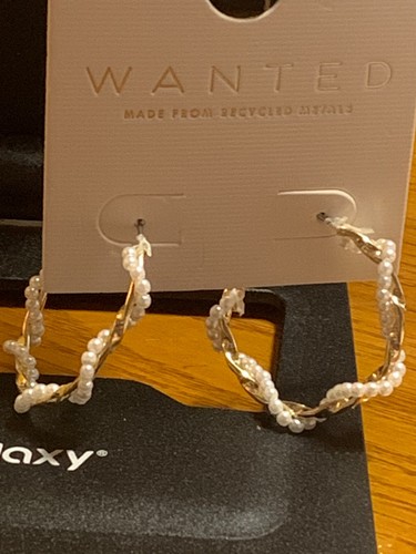Twist pearl hoop earrings - hoop,