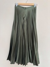 Topshop Emerald Green Pleated Midi Skirt UK6