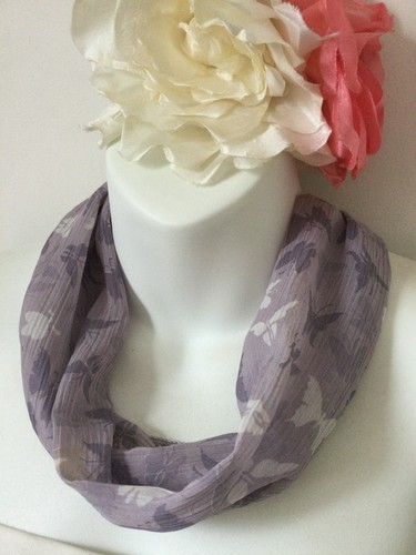 Short lilac butterfly chiffon - short,