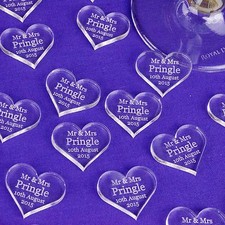 Personalised Love Heart Wedding Decorations Favours Gift Mr & Mrs Table Confetti