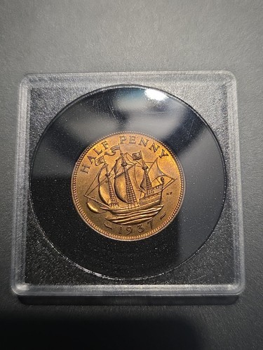1937 half penny coins george - 1937,