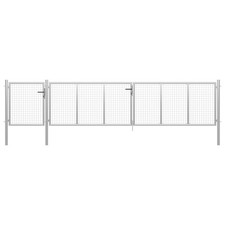 Garden Gate Lawn Fence Door Mesh Patio Outdoor Gate Galvanised Steel vidaXL