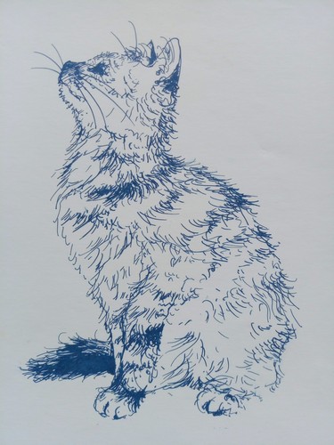 Cats original small hand drawn - hand,