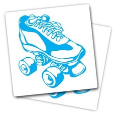 2x Vinyl Stickers Retro Roller