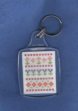 COMPLETED CROSS STITCH KEYRING