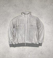 90s Stüssy Vintage Velour Tracksuit Jacket Top Grey Mens Size Small