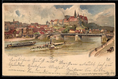 Lithograph meissen partial - lithograph, meissen,
