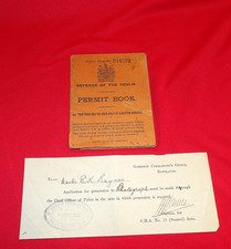 WW1 EPHEMERA 1917 PERMIT BOOK
