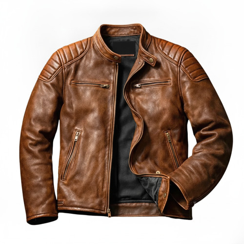 Men brown genuine - brown, leather