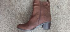 TU Womens Boots Brown Adults Ladies Ankle Zip  Heel - Used once - Size 5