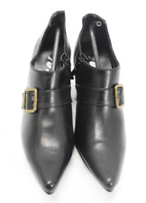 Halloween Witch Shoes 2" Heel Booties Black Buckle Pointy Toe Girls Size 13/1