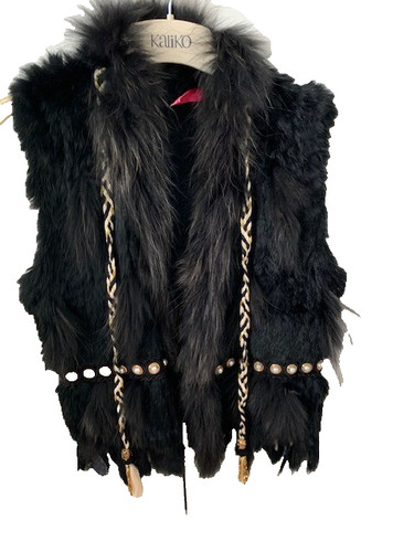 Parisian fur gilet black - fur,
