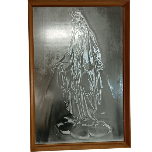 Virgin mary etched mirror - virgin,
