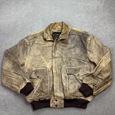 Leather Flying Jacket Adult X Large Brown Aviator Bomber Military Flight USA Men