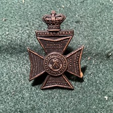 KRRC THE KINGS ROYAL RIFLE CORPS  CAP BADGE - VICTORIAN. Blackened.  Ad13