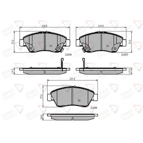 Brake pads set for honda - brake,