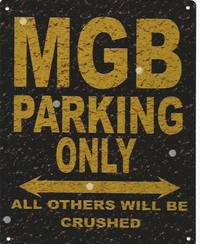 Mgb parking metal sign - metal, rustic