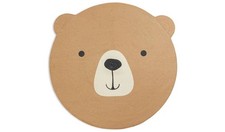 Habitat Kids Teddy Bear Round Brown Flatweave Rug - 100cm