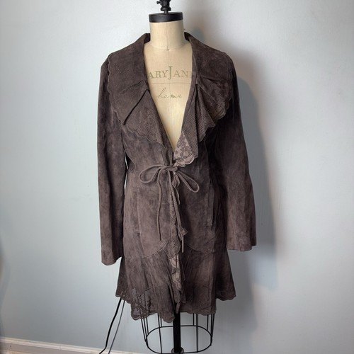 Bagatelle leather suede coat - leather,